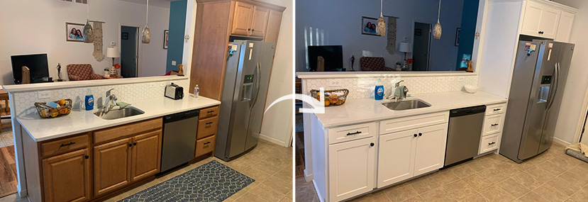 Before and after Kitchen Refacing in Buffalo