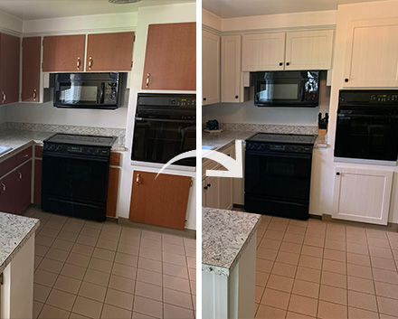 Before and After of Cabinet Refacing Job in Buffalo