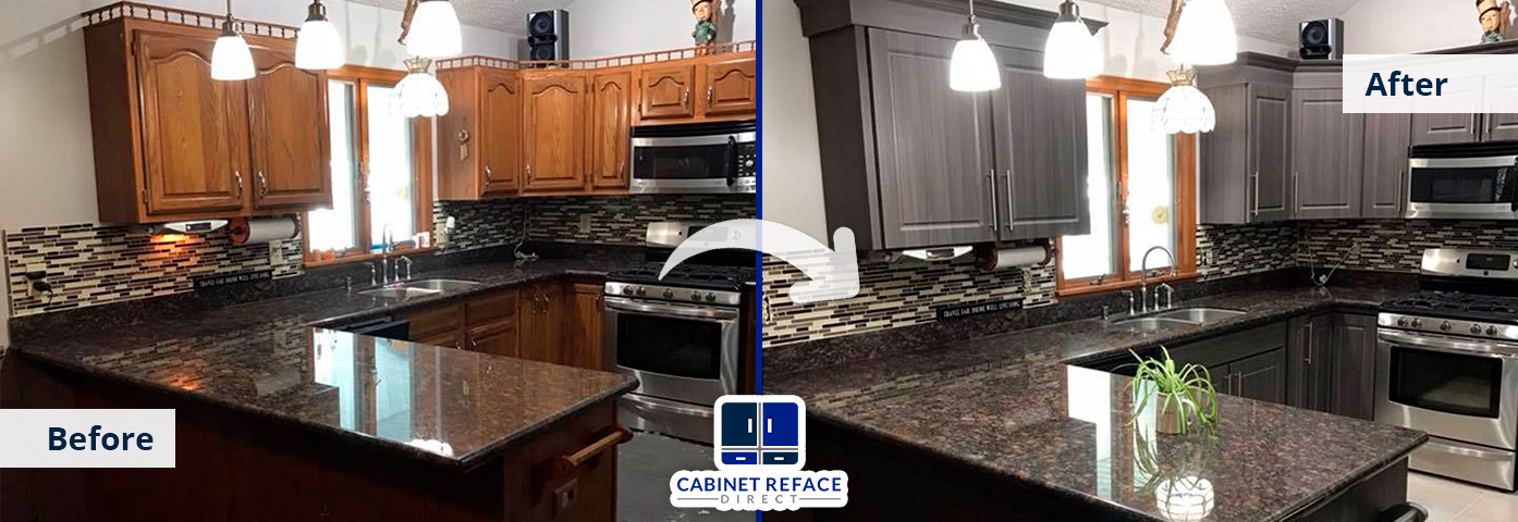 Alden Cabinet Refacing Before and After With Wooden Cabinets Turning to White Modern Cabinets
